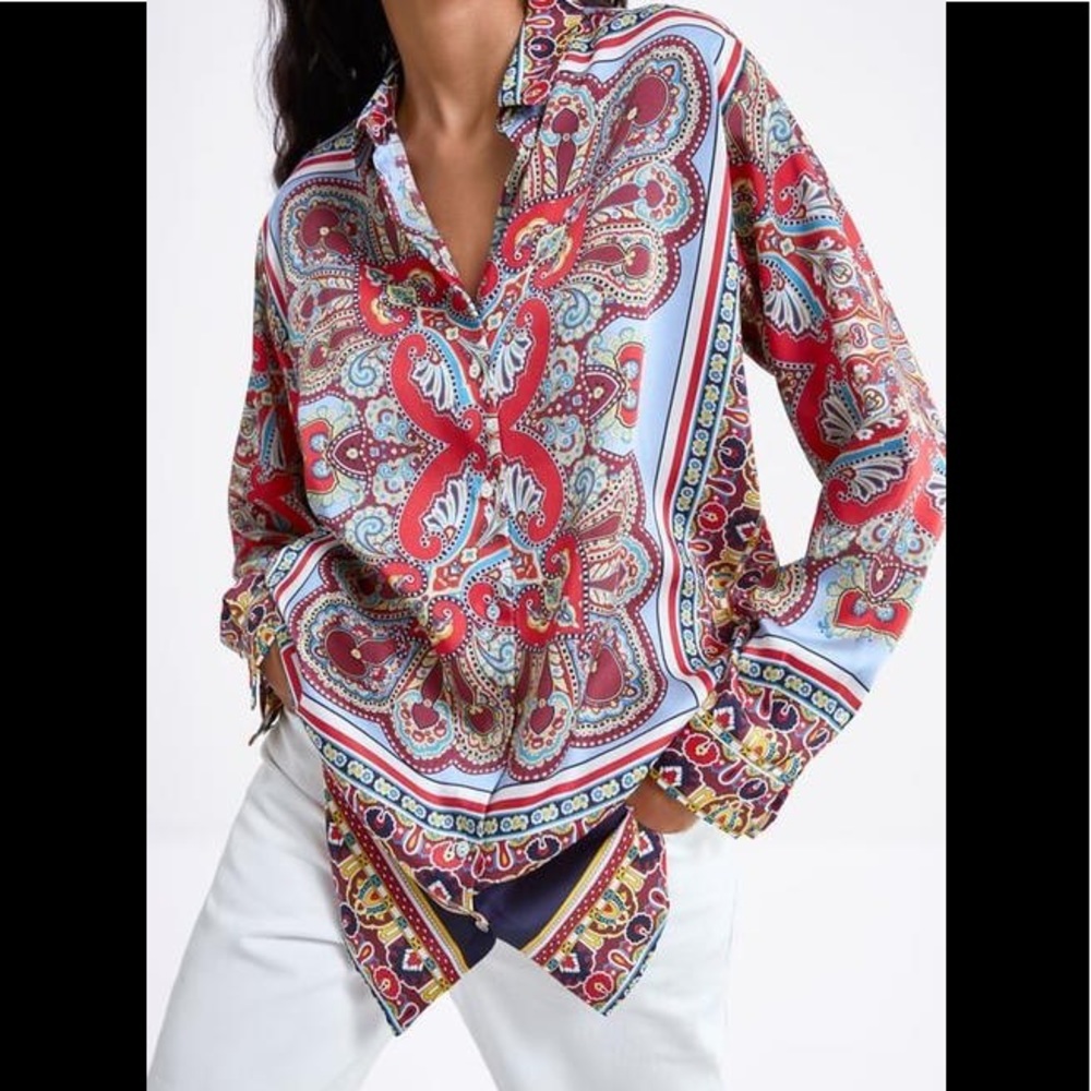 Print button down shirt from Zara